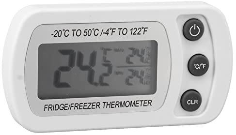 Uadme Digital Refrigerator Fridge Thermometer, Precise Temperature Measurement, Dual Packaging for Kitchens, Car Refrigerators, Camping. Displays High