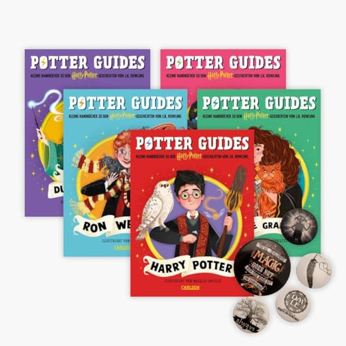 Das Harry Potter Guide-Set: Harry, Ron, Hermine, Dumbledore und Luna + 1 original Harry Potter Button