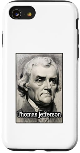 Thomas Jefferson Portrait au Charbon de Bois Coque pour iPhone SE (2020) / 7/8