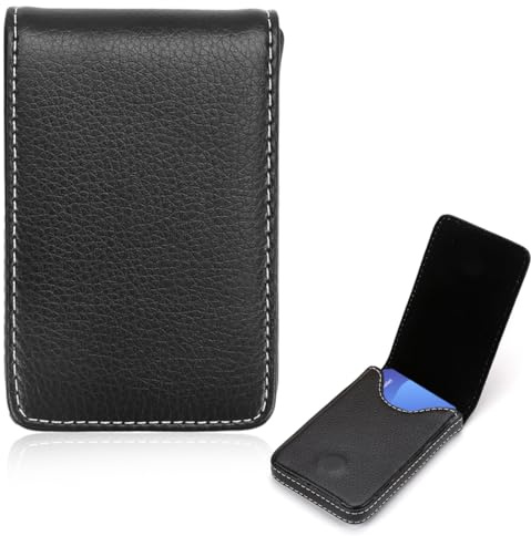 JYXNU Porta biglietti da visita, in pelle PU， Porta Biglietti da Credito in Acciaio Inox con fibbia magnetica, Portatile, Tascabile professionale per ID, Assicurazioni, uomini e donne(Nero)