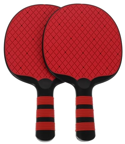 FUNOMOCYA 2 Penhold Tischtennisschläger aus Kunststoff für Anfänger Trainingsschläger mit Roter Elastischer Oberfläche und Ergonomischem Griff für Innen und Außenbereich