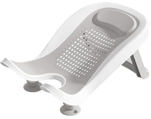 Baby-Waschbecken-Badewanne mit Saugnapf, multifunktionale tragbare Waschbecken-Babybadewanne mit klappbaren Beinen, Gesäßstütze-Waschwerkzeug für den täglichen Gebrauch auf der Theke, Grau|.Wannen