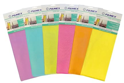 PAMEX - Paño Microfibra Liso Colores Surtidos 30x40cm - 12 Unidades