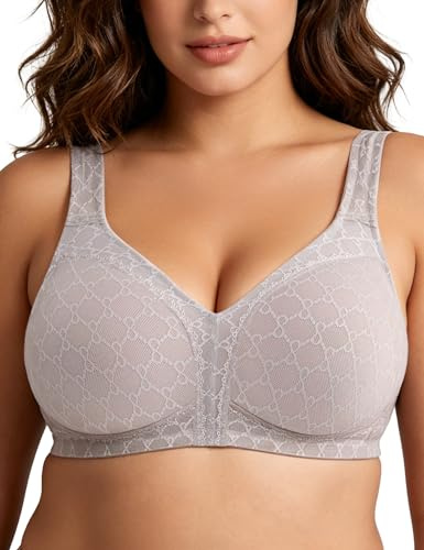 Wingslove Femme Soutien Gorge Transparent sans Armature Sexy Dentelle Couvrant Minimiseur Brassiere