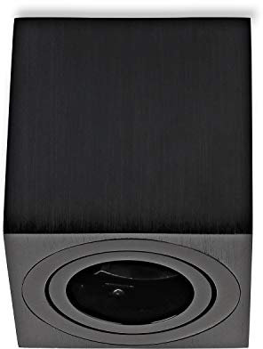 Sweet Led Cornice LED in alluminio - faretto IP20 orientabile da superficie con portalampada GU10, 230V - faretto da superficie quadrato - 80x80x84mm, nero