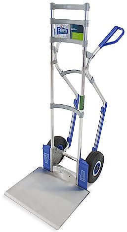 Vollmontierte EXPRESSO Alu Profi- Sackkarre AE201424K mit klappbarer Schaufel / 250kg / Für Autoreifen und sperrige Güter/Schwerlast-Luftreifen