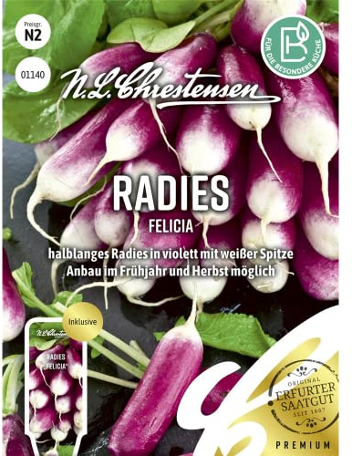 01140 N. L. Chrestensen Radieschen Samen Felicia | Frühreifend | Radieschen Saatgut | Mild und Würzig…
