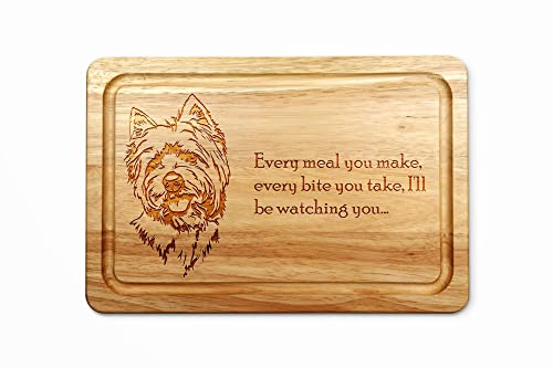 West Highland Terrier (Westie) Wooden Chopping Board 30 x 20 cm, Dog Lover Kitchen Gift, Funny Cutting Board, Fun Present for Westie Fan,