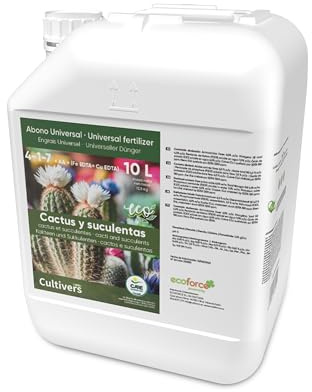 CULTIVERS Bio-Dünger für Kakteen und Sukkulenten, 10 l Flüssigdünger für EIN gesundes Wachstum mit höherer Blüte. Pflanzen sind resistenter gegen Krankheiten