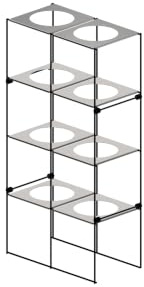 bellissa FILO Standregal Set 2x4 inkl. 8 Fachböden, Ballregal & Pflanzenregal, Metallregal anthrazit wetterfest für Fußbälle, Blumen, Kräuter, Übertöpfe, Deko, Balkon, Garten, Garage, 59 x 31 x 117 cm