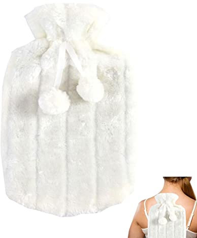 2 Liter Wärmflaschenbezug, weicher Kunstplüsch, Flanell-Wasserbeutel, Stoffbezug, hilft Muskelkater, Menstruationskrämpfe, 6–8 Stunden, um warm zu halten