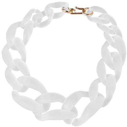 Chunky Plastic Chain Necklace in Frosted White Colour, Plastic