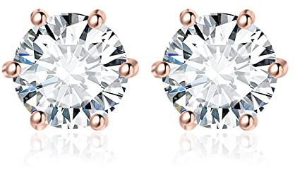 JewelryPalace Rundschliff Moissanite Solitär Ohrstecker Silber 925 Damen, Simulierter Diamant Braut Schmuck Set, Ohrringe Silber Mädchen Edelstein, Ohrstecker Silber Klein mit Stein Geschenk Frauen