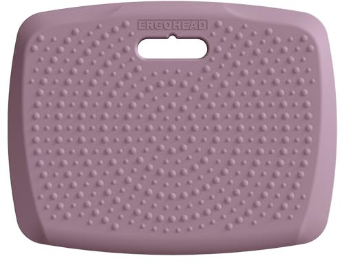 Ergohead 1,9 cm Dicke Premium-Anti-Ermüdungsmatte mit Massagepunkten, ideales Stehpolster für Büro und Zuhause, perfekte Stehschreibtischmatte mit Griff, Bequeme Küchenbodenmatte (lila, 43,2 x 55,9