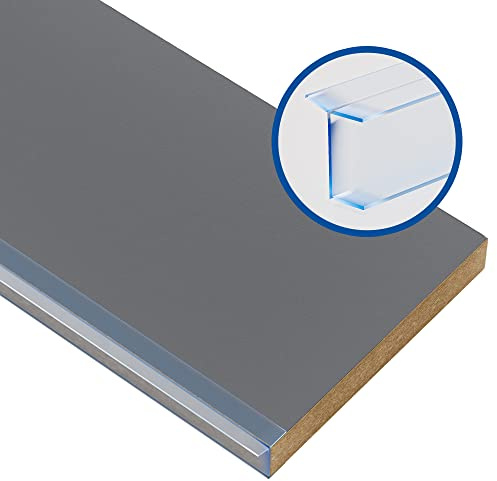 Prima Renovierungs-Systeme Sockelblende Küchen | Sockelleiste Küche mit Dichtungsprofil | Küchensockel 19 mm | Farbe und Größe wählbar (1000 x 100 mm, Anthrazit)