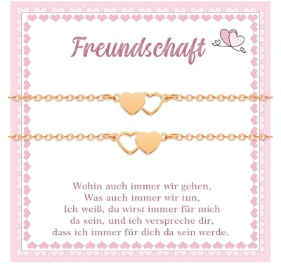 CheersLife 2 Stück Freundschaftsarmbänder Geschenk für Freund | Beste Freundin Geschenke Armband Damen Herz Geburtstag Geschenke für Frauen Weihnachten Abschluss