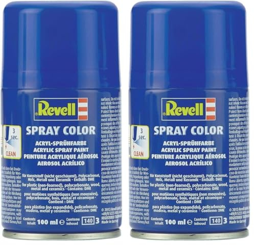 Revell 34131 Spraydose feuerrot, glänzend Spray Color, Farben in der praktischen 100-ml-Sprühdose (Packung mit 2)