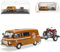 Barkas B1000 Transporter Braun Werkstatt Service mit Anhänger und 2X Simson DDR 1961-1990 1/43 Schuco Modell Auto Modell Auto