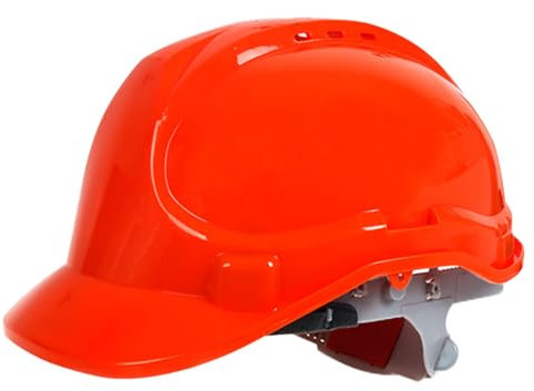 Casco Antinfortunistica da Costruzione con Cinturino a 6 Punti Casco di Sicurezza | Casco di Sicurezza Antisudore in Plastica + Ventilato (Rosso)