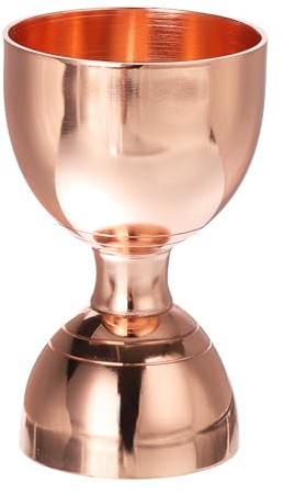 CASA -J Stainless Steel Bell Cocktail Jigger, 1oz/2oz Bar Measuring Jigger with Measuring Marks, Bell Style Measuring Jigger Bar Tool for Cocktail Mixing, Copper