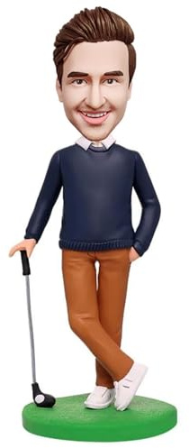 Figura de jugador de golf personalizada Bobblehead | Regalo de golfista hecho a mano | Decoración única de golf (golfista 5)