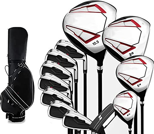 Herren-Golf-Komplettset, Golfschläger-Set, Golf-Standard-Balltasche & Golf-Rechtshänder-Schläger, Anfänger-Komplettset, Carbonschaft, 12 Stück Vision
