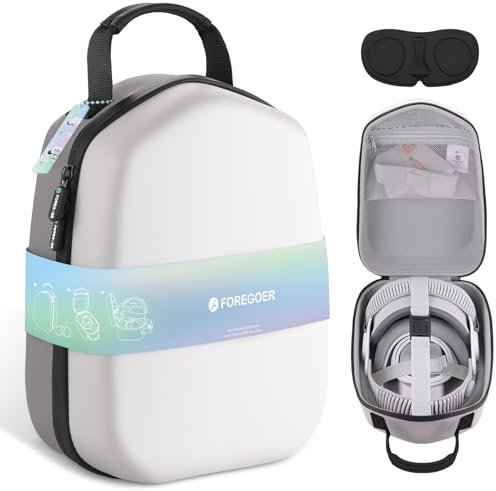 Foregoer Hard Carrying Case Compatible with Meta Quest 3S/Quest 3/Oculus Quest 2 Official Original/Elite Strap VR Gaming Headset, Portable Travel Vision Pro Case for Touch Controllers Accessories