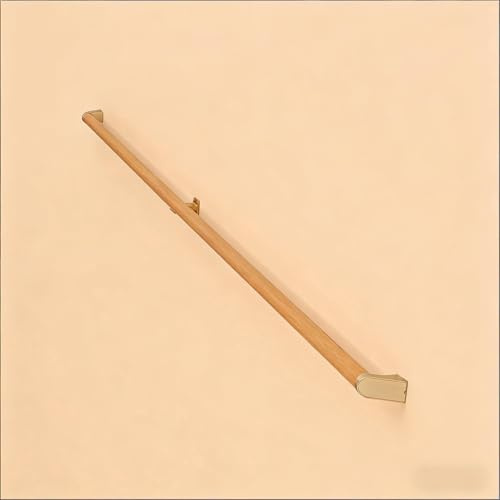 10 FT Modern Aluminum Handrail Set - ADA Compliant Indoor & Outdoor stair railing. 1.4 Diameter Grab Bar. Wall-Mounted with 90°Wall Return End. Ideal for Safe Grip，Rust Free(Cherry Wood Grain, 10 FT)