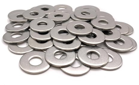 Arandelas de metal M5 inoxidable Ø exterior 16 mm | Arandela plana grande M5x16mm | Acero inoxidable A2 (V2A/304) norma NFE 25514 L | Madera/Metal/Tuercas/Tornillos/etc: LOTE DE 50 piezas - ProRaje