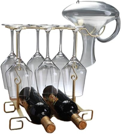 OYWEHECE Classico Ed Elegante Bicchiere da Vino da Tavolo, Portaoggetti, Porta Calici Indipendente, Portaoggetti, Supporto per Stendino, Organizer per Tazze, da Appendere Sottosopra,B