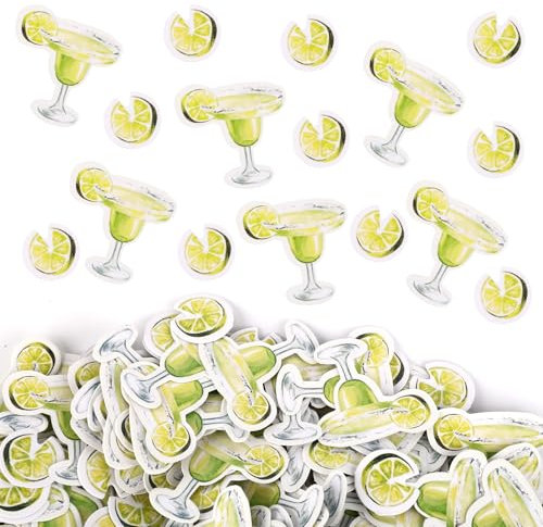 200pcs Margarita Glass Confetti, Margarita Cocktail Table Confetti Margs and Matrimony Bachelorette Party Decoration for Mexican Fiesta Wedding Bridal Shower Party