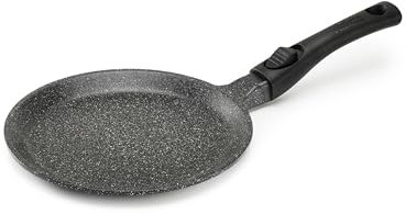 Pradel Excellence - PCUI001019 - Poêle à Crêpes Ø24 cm - Gamme Premium - Fonte d'Aluminium - Revêtement Antiadhésif Façon Pierre - Manche Amovible - Tous Feux Induction