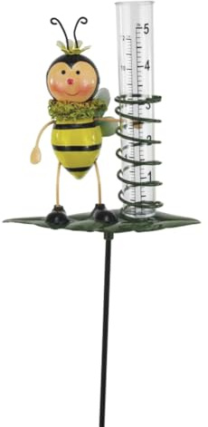 itsisa Regenmesser Gartenstecker Biene H:84 cm aus Metall - Deko Niederschlagsmesser Insekten Garten, Gartenteich, Gartendeko, Metalldeko