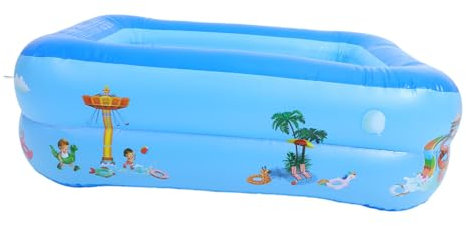 KOMBIUDA 1pezzi Piscina Gonfiabile Per Materasso Acquatico Per Gioco Ed Esterno Piscina Quadrata Doppio Colore Blu Facile Da Riporre e Trasportare