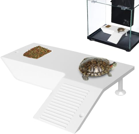 Piattaforme di – Dock alzato per tartarughe con rampa, piattaforma rettile galleggiante | Terrazza rettile con palco di arrampicata stabile, accessori per l'habitat 'acquario per