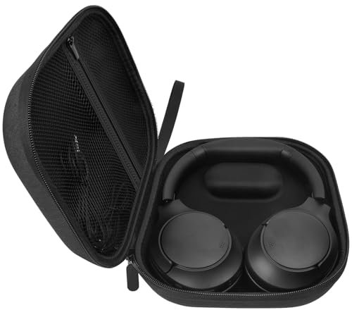 All-round Headphone Case Compatible with Most Over Ear Headphones with Mesh Pocket for Accessories (Black)