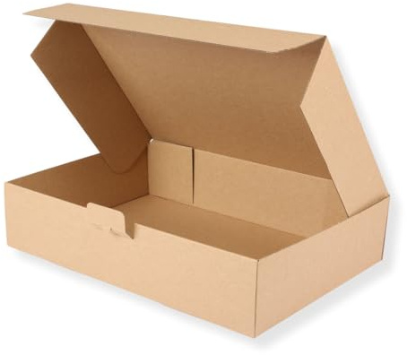 Karton 350 x 250 x 80 mm mit Seitenverschluss (10 Stück), DHL Kleinpaket, Versandkarton, Faltkarton, Schachtel, braun
