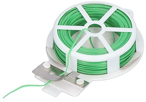NDNCZDHC Twist Tie for Plastic Bags, Green Cable Ties with Cutter, Garden Plant Ties, Green Twist Ties for Plants Gardening, Flowers Climbing (50m/164ft)