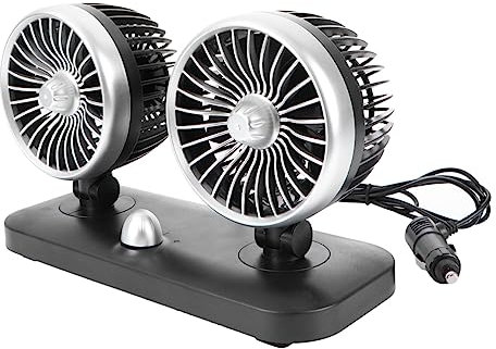 NUOBESTY Ventilador De Aire Para Coche Doble Cabeza Usb Bajo Consumo Adecuado Para Camiones Furgonetas y Suv