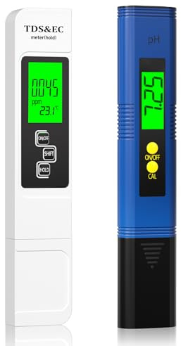 RUNBO 4 in 1 pH Messgerät Wasser - 0,00-14,00 pH Tester, 0-9990 ppm, Digital TDS/EC/Temperatur Tester für Aquarium, Pools, Trinkwasser, Schwimmbad