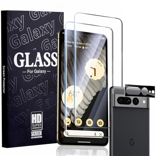 für Google Pixel 7 pro PanzerSchutzglas, [2 +1Stück] Kamera Schutzfolie [9H Härtegrad] [Anti-Kratzer] [Fingerabdrucksensor Kompatible] Gehärtetem Glas Displayschutzfolie für Google Pixel 7 pro
