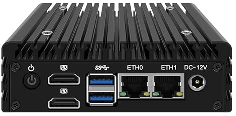 N150 (jusqu'à 3,6 GHz) Mini routeur d'ordinateur sans ventilateur avec 2 x Inteli226, DDR5 M.2 PCIE3.0 2 x SATA3.0, WiFi6 USB 3.2, 4K 2HD, support Home Office OPNsense AES-NI, 16 Go de RAM 256 Go SSD