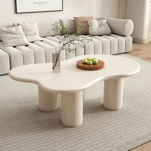 Mesa De Centro Cloud, Mesa De Centro Moderna De Madera For Sala De Estar, Mesas Auxiliares De 3 Patas, Mesas De Té Pequeñas For Balcón, Patio O Dormitorio.(120x89x30cm)