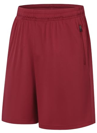 Ewbob Boys School Shorts PE Shorts Boys Kids Lightweight Breathable Red
