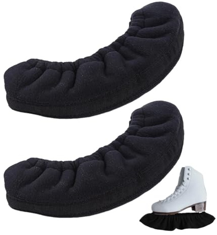 QEXUJOW Kufenschoner,2 schwarze Winter-Schutzhüllen für Eiskunstlaufschuhe