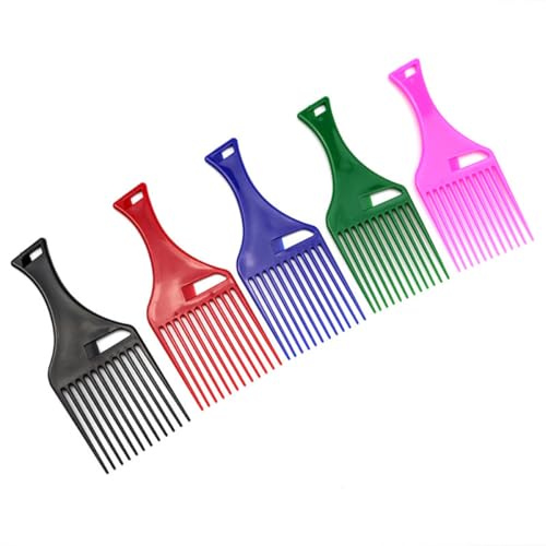 INOOMP Peine Tenedor de Peluquería 3 Piezas Mango Hueco y Diseño Antideslizante, Herramienta para Peinar y Cortar Cabello sin Rasguños, Uso Regular y Profesional Color Aleatorio