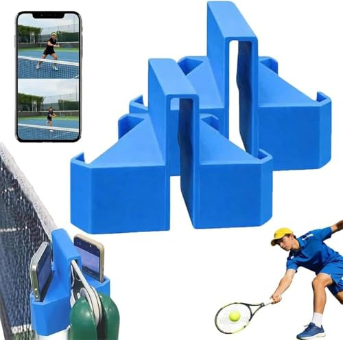 Tennis Kamerahalterung Tennisnetz Handyhalterung Zwei Perspektive Netzhalterung Tennisnetz Halterung Tennis Tragbar Netz Handy Clip Für Spielaufzeichnung Trainingsanalyse Live-Streaming (F*2)