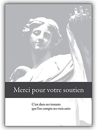 Kartenkaufrausch 16er Set: Merci pour votre soutien - Französische Trauer Dankeskarte mit Engel • Danksagung mit Umschlag nach Trauer, Beerdigung, Bestattung, Begräbnis
