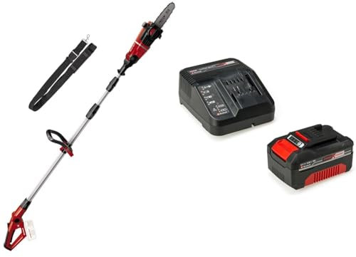 Einhell Expert 3410810 Motosierra telescópica de altura GE-CL + Einhell Cargador y Batería 4 Ah