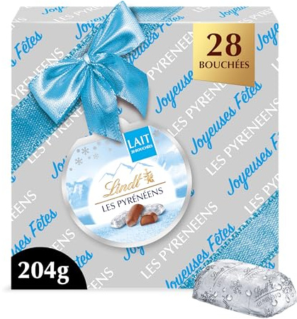 Lindt - Boîte Cadeau LES PYRÉNÉENS - Chocolat au Lait - Frais et Fondant - Idéal pour Noël, 204g